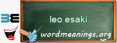 WordMeaning blackboard for leo esaki